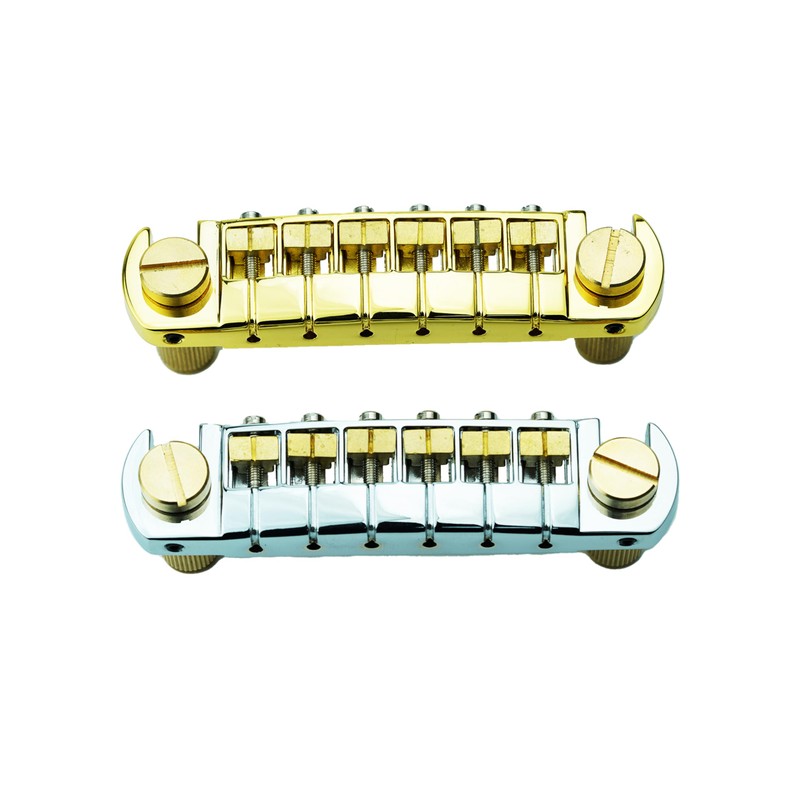 Guyker Guitar Wraparound Bridge Adjustable Stoptail with Brass Saddles &