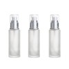 3PCS 30ML/1oz Empty Frosted Glass Lotion Pump Bottle Refillable Cosmetic