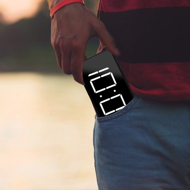 Small Mini Digital Alarm Clock for Travel with LED Time