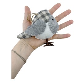 Farmhouse Bird Ornaments – Set of 2 Plaid Fabric Christmas Tree Decorations – Rustic Holiday Birds for Tree, Garland, or Wreath – Country Cottage Décor by The Joy Tree