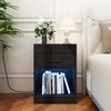 Auromie Nightstand with Charging Station and LED Lights, Concealment Furniture