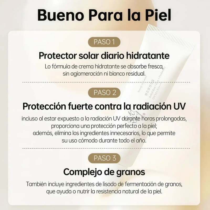 Protector Solar Coreano Ligero Arroz Spf50+ Probióticos 50ml