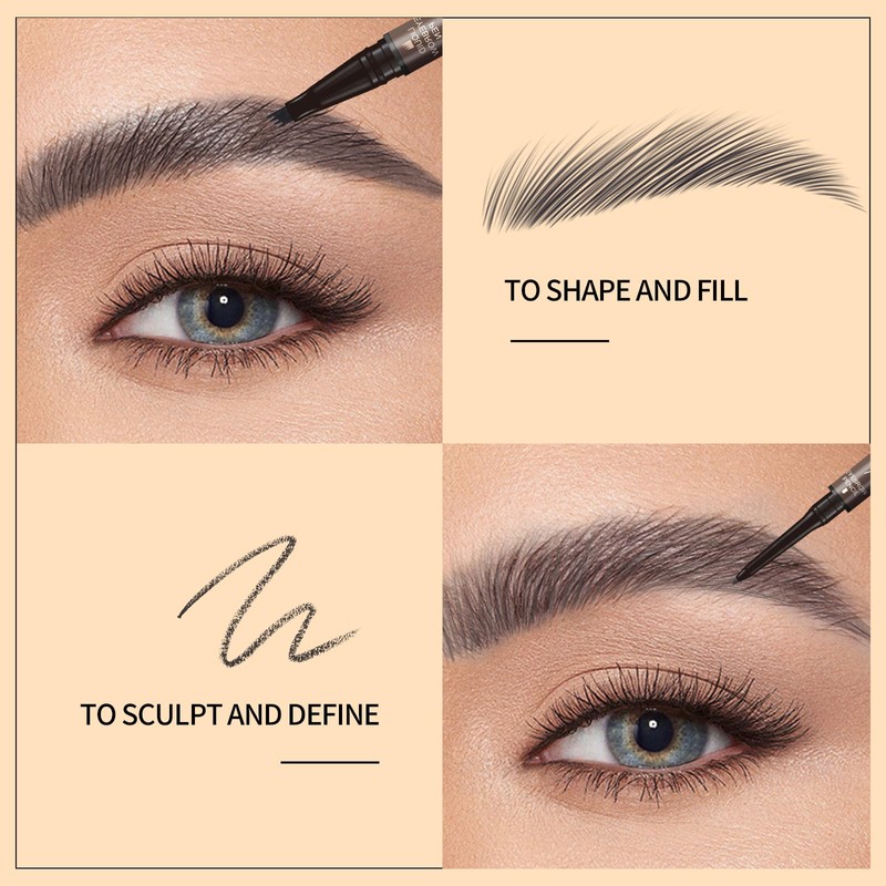 Music Flower eyebrow pencil,Dual-Ended Microfilling Eyebrow Pen, Liquid Eyebrow Pen