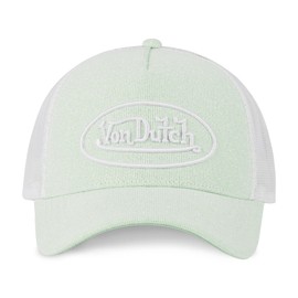 Von Dutch Men's & Women's Adjustable Cap, Shiny Trucker Cap (Shiny Effect), Pale Green/White, One Size
