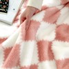 Grexenta Checkered Flannel Throw Blanket, Soft Cosy Checkerboard Grid Pattern