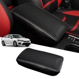 Karltys Civic Center Console Cover for 2022-2025 Honda Civic with CVT, Middle Console Cover for 11th Gen. Civic Armrest Seat Box Cover Anti-Scratch Leather Waterproof Elbow Cushion Pad Protector