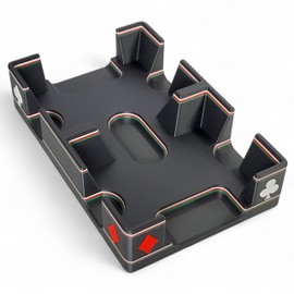 Ritzy Design Playing Card Tray, Suited Design - Includes Hearts, Diamonds, Spades and Clubs - Directly into Caddy, Made in USA (Black)