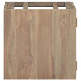 Benicabaly Elegant Wall-Mounted Bathroom Cabinet for Organized Serenity, Solid Teak Wood, 18.1" x 15.7"