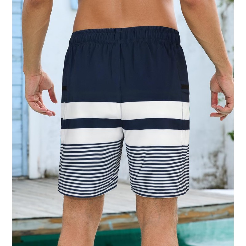 SHEKINI Mens Quick Dry Swimming Trunks with Compression Liner 2