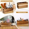 JJUNW Wooden Kitchen Utensil Holder, Large Wooden Utensil Organizer for