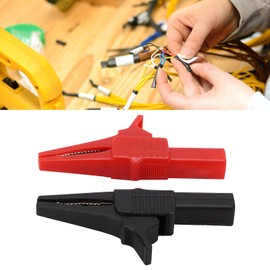 2PCS Brass Insulated Crocodilian Clip, Banana Plug Test Lead Clip for Multimeter And Clamp Meters Test