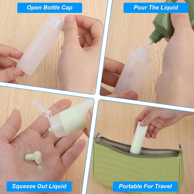 Clear Plastic Refillable Toothpaste Tubes, 6 Pack Empty Cosmetic Soft