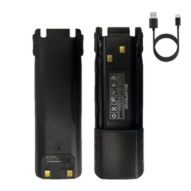 WINDINGTOK BL-8 UV-82 Two Way Radio Li-ion Battery 7.4V USB-C 3800mAh Enlarge Rechargeable Battery Compatible with UV-89 GMRS MK3 MK5 MURS-V1 V2 Walkie Talkiess with Type-C Cable