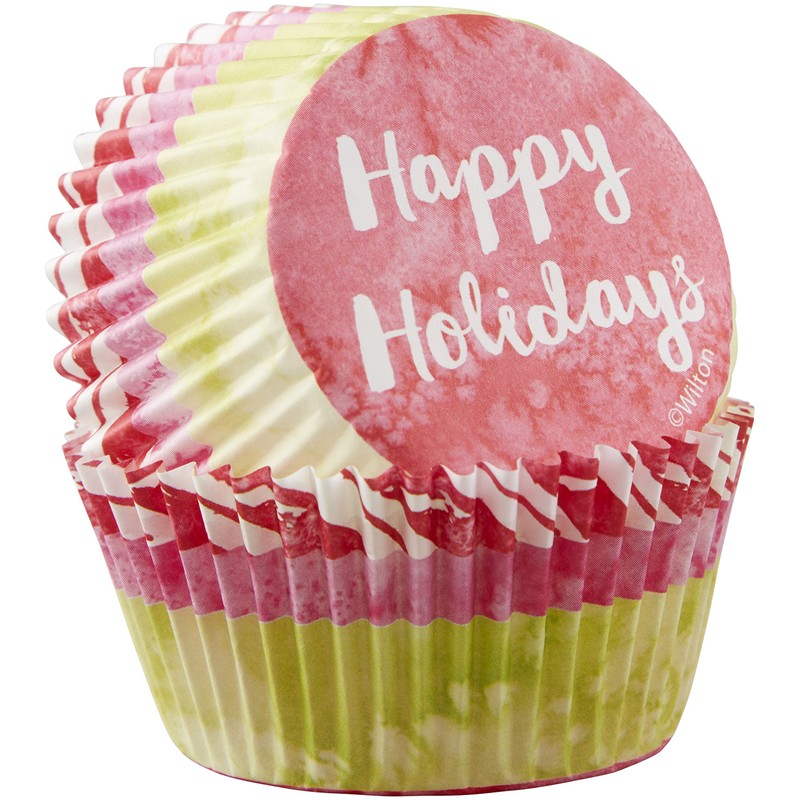 Wilton Happy Christmas Cupcake Cases, Paper, Multicoloured, 6.35 x 5.08