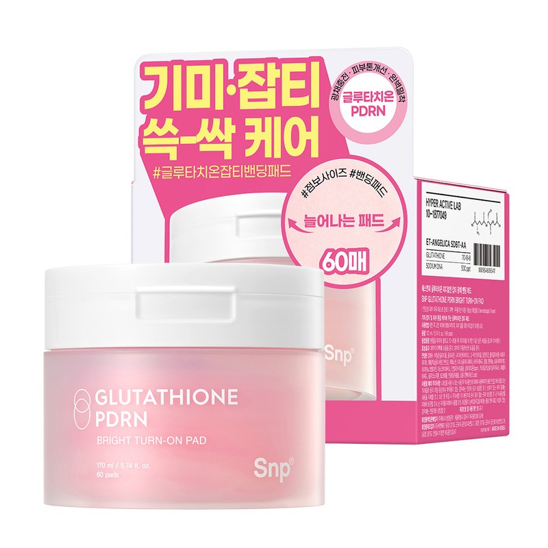 SNP Glutathione PDRN Bright Turn On Pad 60P - SNP