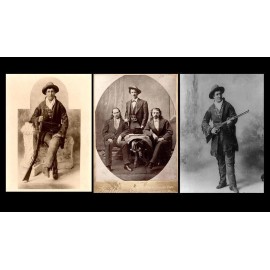 1895 Calamity Jane AND Wild Bill Hickok 3 PHOTOS Deadwood SOUTH DAKOTA Wild West