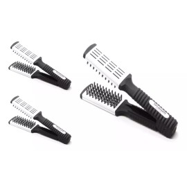 Lobo 3 Cepillos De Ceramica Tipo Plancha Cerda Negro Splash