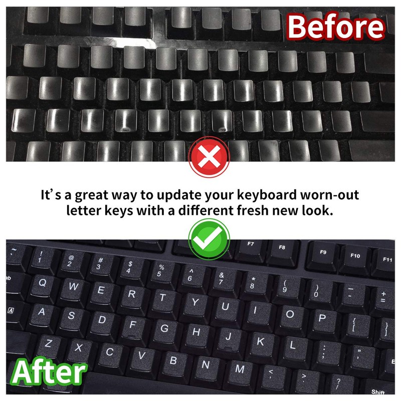 English Keyboard Stickers, 2 Pack Replacement Keyboard Letters Sticker with