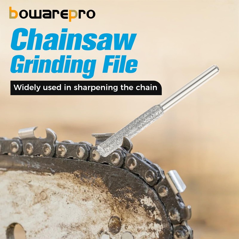 Bowarepro 3/16" 4.8mm Chainsaw Sharpening Grinding Stone File, Diamond Chainsaw