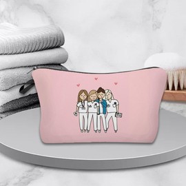 MagiDeal Women Cosmetic Bag Toiletry Bag Pouch Portable Large Capacity Travel Makeup Bag Storage Case for Makeup Bathroom Nurses Gift, Pink