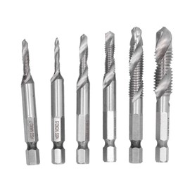 Drill Tap Bit Set Hex Shank Metric Combo HSS Ti Plated Screw Deburr Tool M3 M4 M5 M6 M8 M10