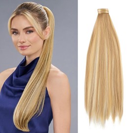 JJstar Ponytail Extensions Synthetic Hair 70cm Long Straight Synthetic Hair for Women and Girls