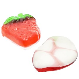 Strawberry with Cream Gummi Candy, Delicious Assorted Colors & Fruit Flavors Gummies (1 Pound)