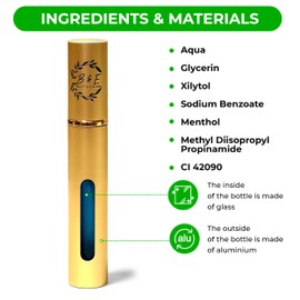 B & E Peppermint Breath Spray for Bad Breath - 0.34 oz Mint Mouth Freshener Spray - Compact Oral Care Spray for Dry Mouth - Gold Bottle