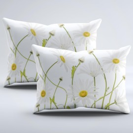 IUNTWEIE Floral Daisy Bed Linen 135 x 200 cm, Daisy Bedding Sets with Zip, Super Soft Comfortable Microfibre Bed Linen (Flower 1, 135 x 200 cm)