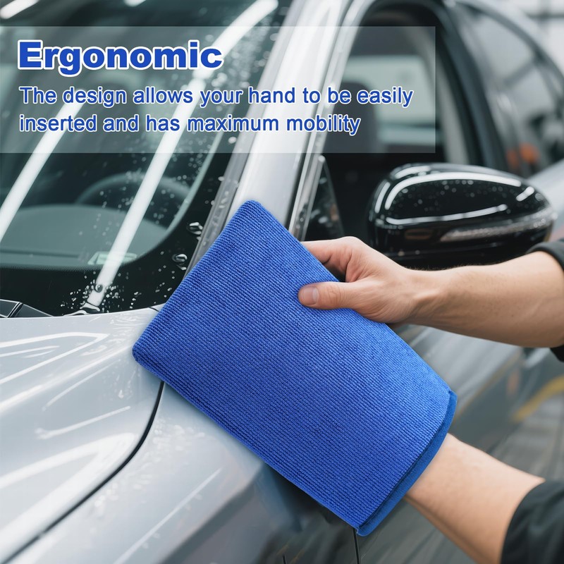 TOLDATLI Clay Mitt Auto Detailing 2 Pack, Fine Grade Microfiber