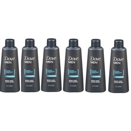 Dove Men + Care Clean Comfort Micro Moisture Mild Formula Body and Face Wash 3 Oz (Pack of 6)