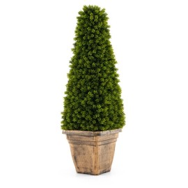 Costway 3' Outdoor Artificial Boxwood Topiary Tree Decor  Potted Plant w\Built-in Cement