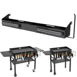 Universal Front Griddle Caddy for Blackstone 28" & 36" Griddles, Front Tool/Bottle Shelf with 2PCS Magnetic Tool Holder & Paper Towel Holder for Blackstone Griddle, Space Saving Storage Caddy