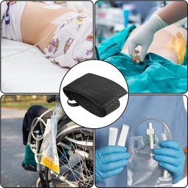 Lyaciomn 1 Piece Peritoneal Dialysis Belt PD Catheter Holder with Mesh Pouch Black PD Catheter Holder for Tube Feeding Tube Peg Tubing Transfer Set Fixation