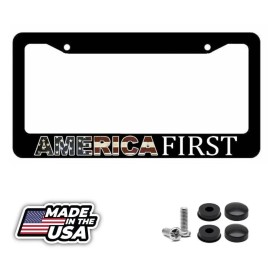 BLVD America First 2nd Amendment American Flag USA Car Truck Auto License Plate Frame