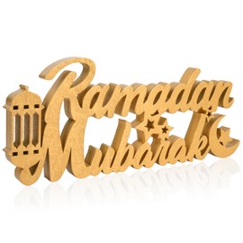 Islamic Wooden Table Decorations, Eid Ramadan Mubarak Table Decorations, Ramadan Table Decoration for Gifts, Wooden Letter Ramadan Table Sign