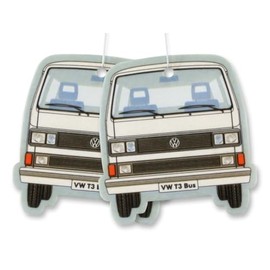 BRISA VW Collection - Volkswagen Scented Car Air Freshener Fragrance Deodorizer for Car/Auto or Home with Volkswagen Vanagon Bus T3 Camper Van FrontDesign (Pina Colada/White/2-pc Set)