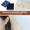 AstraGlam 3 Pairs 14K Gold Flat Back Earrings – Hypoallergenic