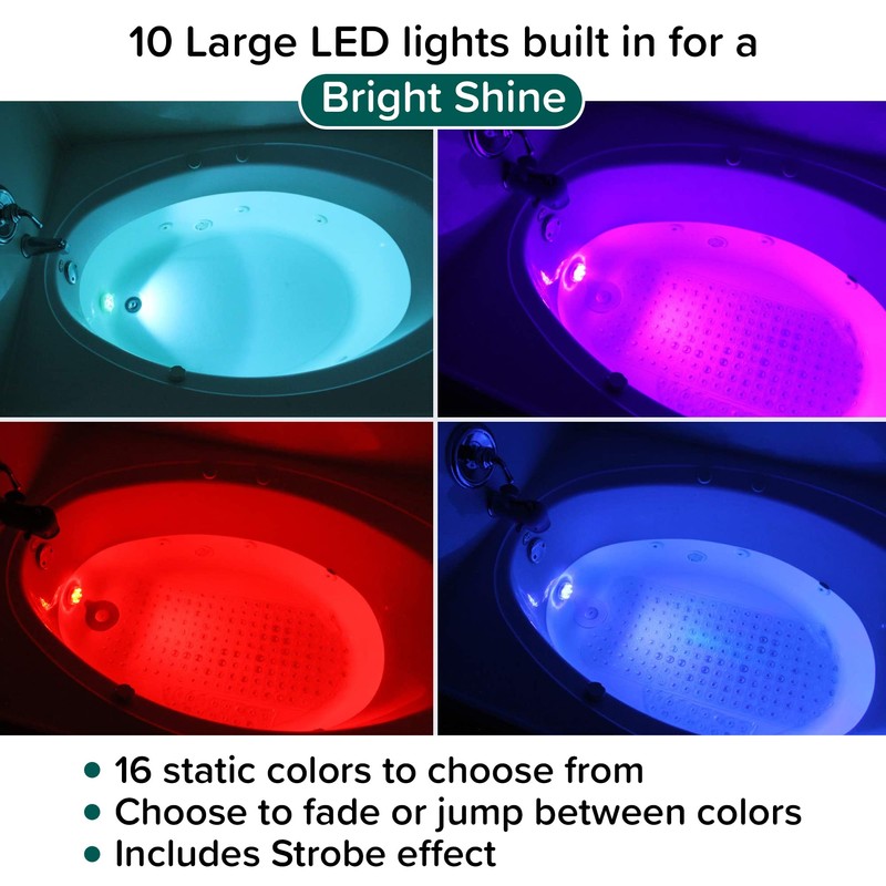 GlowTub Underwater Remote Controlled LED Color Changing Light for Bathtub