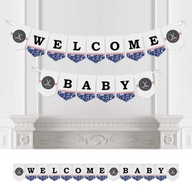 Shoots & Scores - Hockey - Baby Shower Bunting Banner - Sports Party Decorations - Welcome Baby