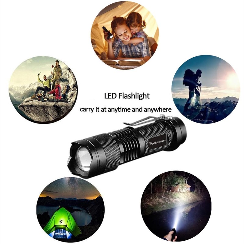 POCKETMAN Mini Torch 7W 300 Lumen Portable Mini LED Torch