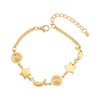 Gold Sun Moon Star Link Bracelet for Women Dainty Gold