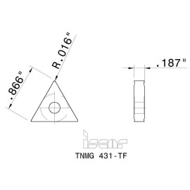Iscar TNMG431 TF IC907 Carbide Turning Insert 60° Triangle (1 Piece)