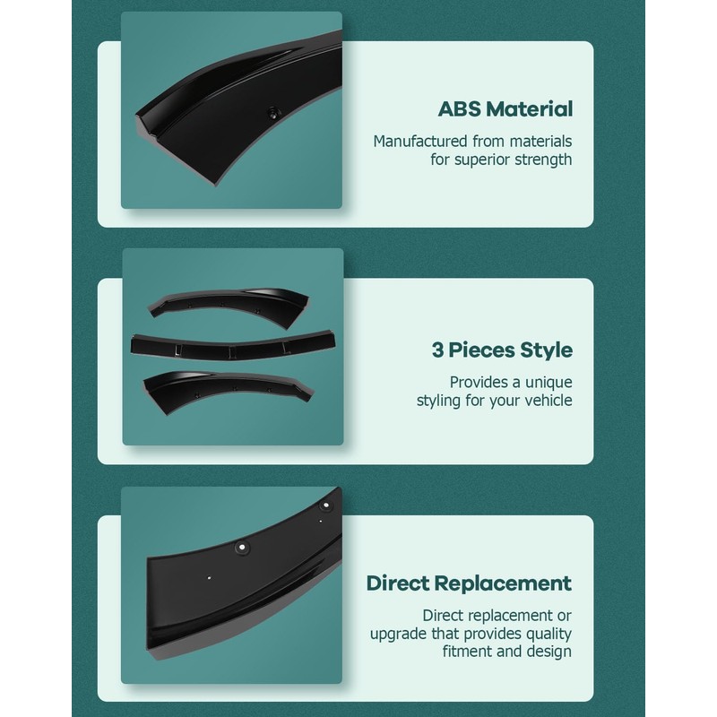 SCITOO Plastic Front Lip Spoiler Fits for 2015-2017 for Ford
