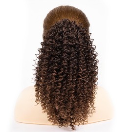 ZAVIDE Ponytail For Black Women Drawstring Ponytail Curly Hair Short Ponytail Extension Pony tails Drawstring Hair Pieces Human Hair Feeling For Daily Use (T2/33)
