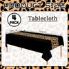 4 Pcs Leopard Print Party Tablecloth Decorations, Waterproof Rectangle Safari