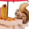 Zjyufy Outdoor Squirrel Feeder, Garden Squirrel Feeder Picnic Table, Wooden