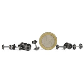 Evemodel 12 pieces wheel for gauge N 1:160 model DC made of metal for track N wagons for model railway