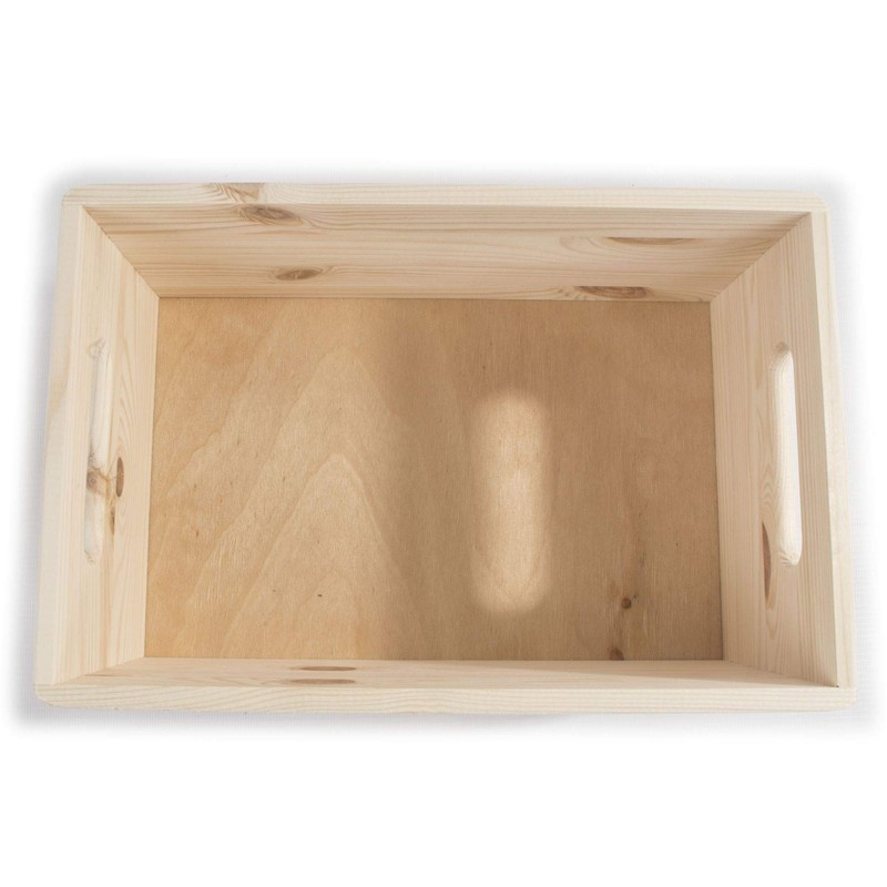 Wooden Open Storage Box with Handles | 30 x 20