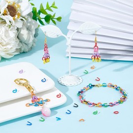 PH PandaHall - 200 anillos de salto de colores, 10 colores, anillos abiertos de 6 mm, conectores de anillo o de calibre 18, anillos de cadena para llavero, gargantilla, arete, collares, pulseras, joyería